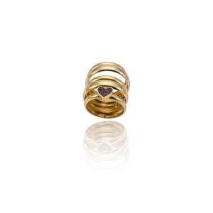 Anel Coração Londres Zirk em Ouro 18K