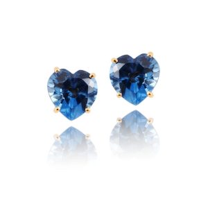 Brinco Coração Blue em Ouro 18K