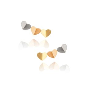 Ear Cuff Hearts em Ouro 18K