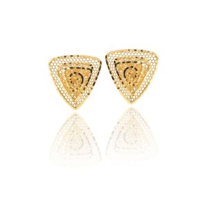 Brinco Triângulo com Furinho em Ouro 18K