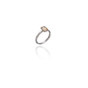 Anel Citrino em Ouro Branco 18K